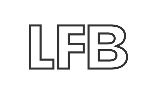 LFB logo design template with strong and modern bold text. Initial based vector logotype featuring simple and minimal typography. Trendy company identity.