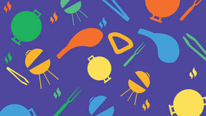 Grills and barbecue food items background