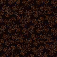 cute small flower seamless pattern on black background
