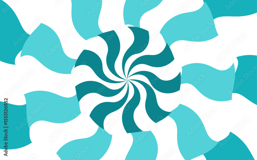 Poster abstract high-contrast, optical illusion background with a bold spiral pattern. wavy orange and whit