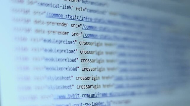 Scroll down, website page code. Programming and development.