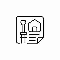 home repair plan icon sign vector