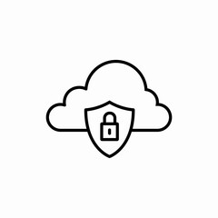 cloud storage security icon vector sign