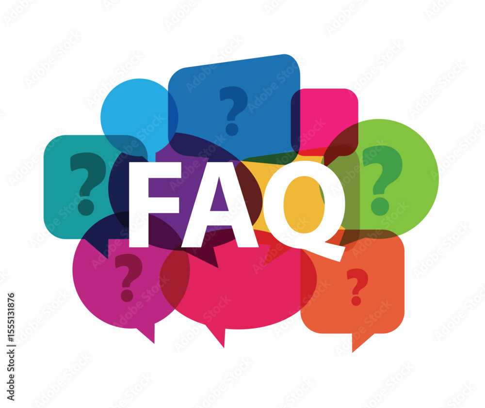 Poster speech balloon with faq. query frequently question