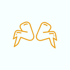 Chicken WIngs icon logo flat vector design