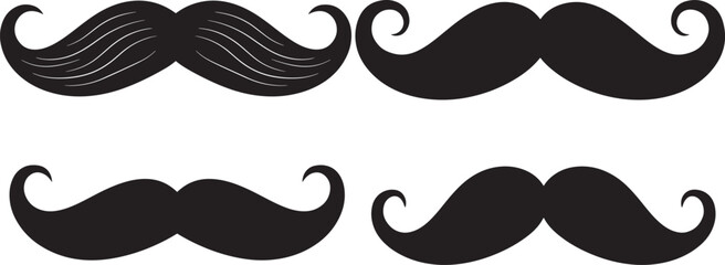 Classic mustache silhouette vector illustration