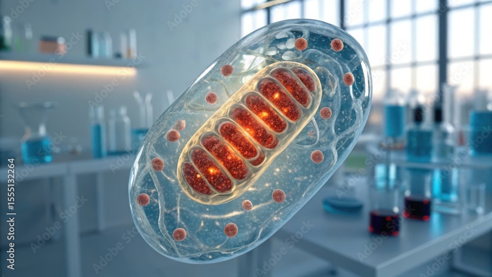 Poster healthy cell fission process in laboratory setting with gigapixel detail