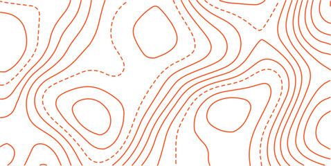 Abstract topography contour map background design .modern design with white background and red wave lines .geography contour map linear background vector illustration