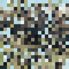 Colorful abstract mosaic background. Pixel effect. Camo and camouflage.
