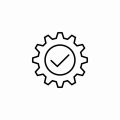 settings approved check icon sign vector