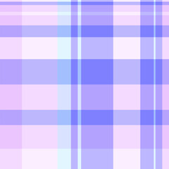 Fluffy check fabric tartan, manufacture seamless plaid vector. Household pattern background textile texture in light and indigo colors.