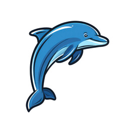 Fototapeta premium Cartoon dolphin leaping