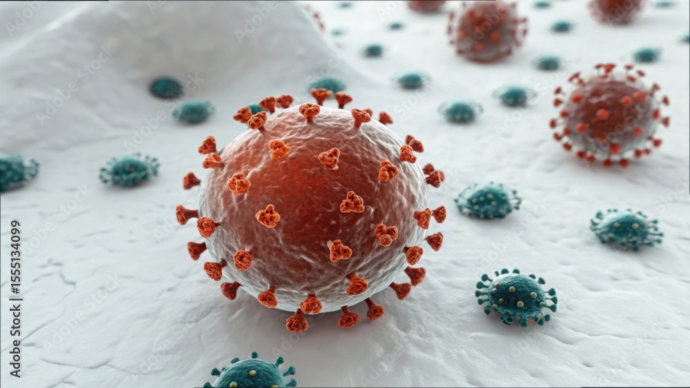Poster nanobot cluster surrounding damaged cell in gigapixel format v2