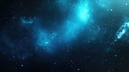 Obraz premium Deep space nebula with vibrant blue hues.
