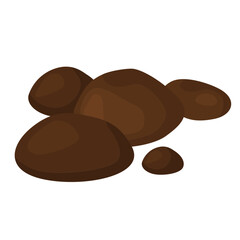 Pile of Soil and Rocks Vector Illustration