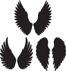 Wings icon silhouette vector illustration