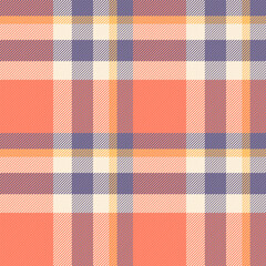 Vibrant coral, purple, and beige plaid pattern.  Perfect for textile design, apparel, wrapping paper, or website backgrounds.