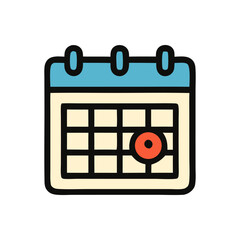 Agenda setting calendar icon for crucial date. Suitable for presentations, articles, blog posts, social media graphics, and educational materials