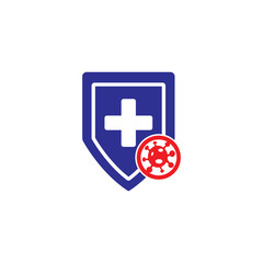 Antibacterial and antiviral defense icon logo symbol illustration