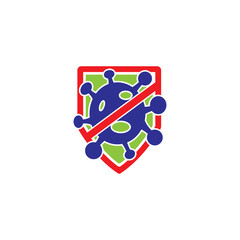 Antibacterial and antiviral defense icon logo symbol illustration