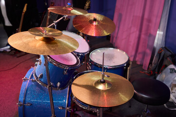 Dynamic and Engaging Drumming Session Featuring a Complete Drum Set and Beautiful Cymbals