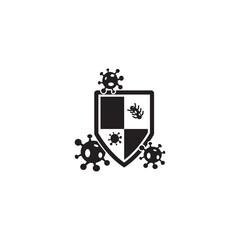 Antibacterial and antiviral defense icon logo symbol illustration