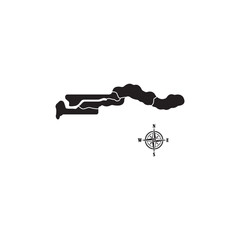 Gambia map icon illustration element design
