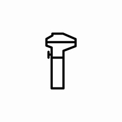 caliper tool closed icon sign vector