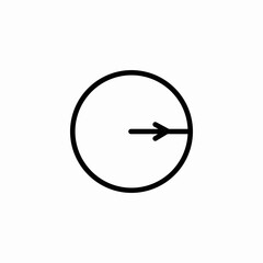 circle right pointing arrrow icon sign vector