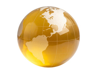 Fototapeta premium Digital globe on white transparent background.