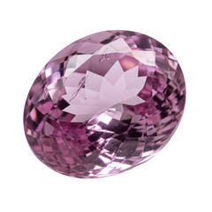 Faceted kunzite crystal in soft purple hue