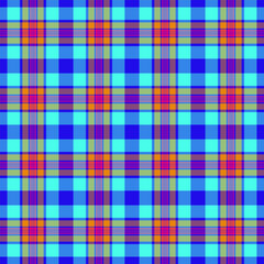 Infinity texture background seamless, rustic vector check fabric. Female plaid textile pattern tartan in blue and bright colors.