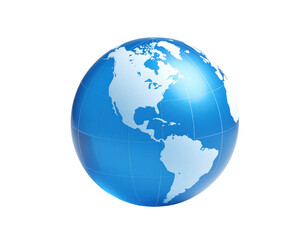 Digital globe on white transparent background.