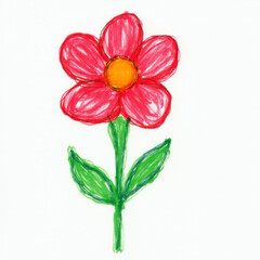 Single Rose Emoji — Elegant Red Rose Floral Illustration