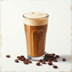 Latte Macchiato Emoji — 3D Layered Coffee Drink Icon