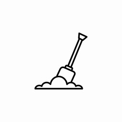 ground shovel icon sign vector
