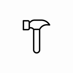 hammer smash tool icon sign vector