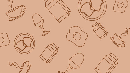 Toast and coffee breakfast background