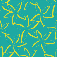 Tropical flower pattern seamless, silhouette of blooming, hand drawn botanical, Floral leaf for spring and Summer time, natural ornaments for textile, fabric, wallpaper, background design.
