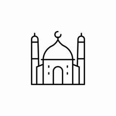mosque praying muslims icon sign vector