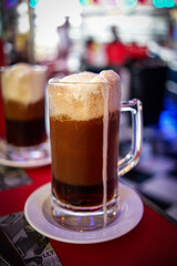 Root beer float in a diner in Makati City Philippines.
