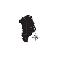 greenland map with regions isolated on white background. Map of greenland. Vector illustration
