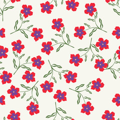 Tropical flower pattern seamless, silhouette of blooming, hand drawn botanical, Floral leaf for spring and Summer time, natural ornaments for textile, fabric, wallpaper, background design.
