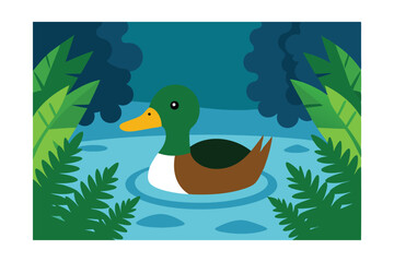 Obraz premium duck in the forest