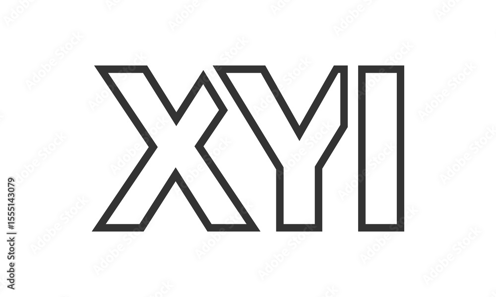 Poster xyi logo design template with strong and modern bold text. initial based vector logotype featuring s