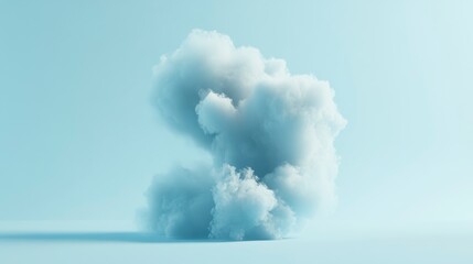 Abstract pastel blue cloud formation against a light blue background.
