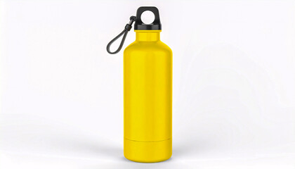 Yellow Metal Water Bottle Mockup