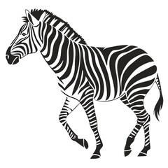 silhouette zebra on white background