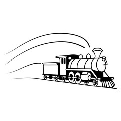 Detailed Vector Steam Train Illustration Transportation Graphic