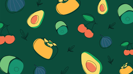 Assorted fruit illustration background